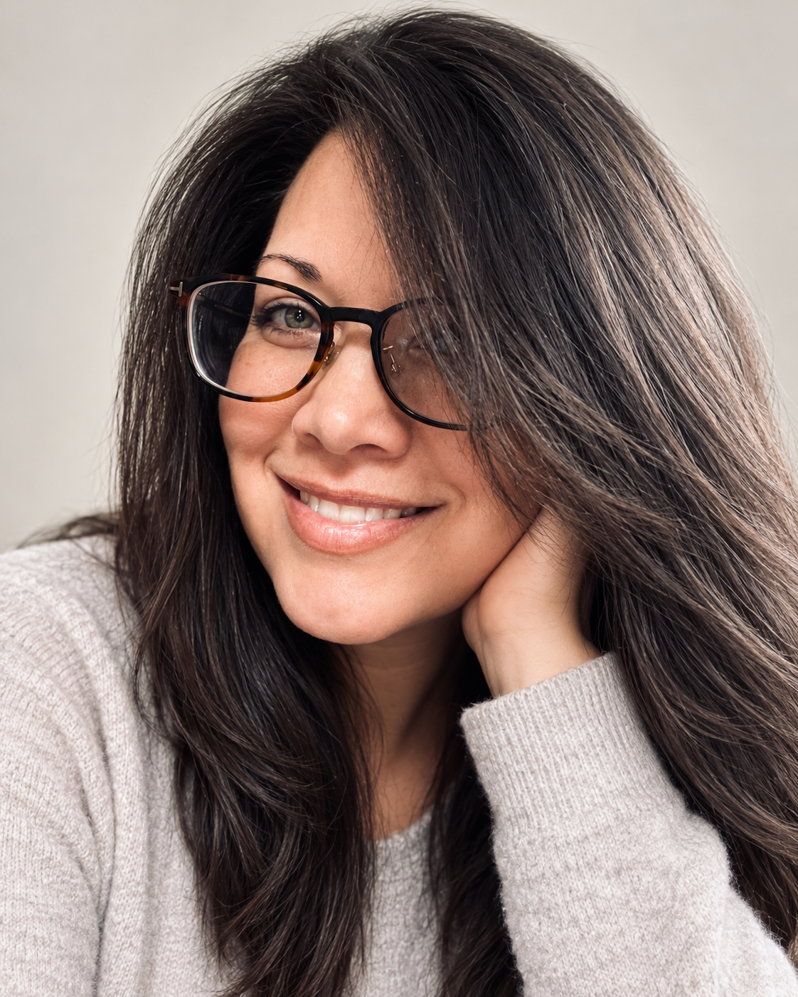 Nadine Van Buskirk smiling in glasses